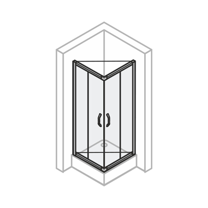 Cabina de dus patrata Huppe, X1A, 80 x 80 cm, cu 2 usi culisante si 2 elemente fixe