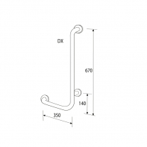 Bara de siguranta, Thermomat, cu tija verticala pe stanga, alb