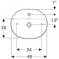 Lavoar pe blat, Geberit, VariForm, 40 x 50 cm, alb