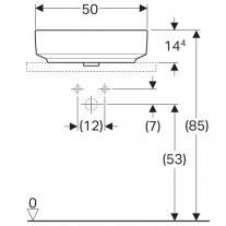 Lavoar pe blat, Geberit, VariForm, 40 x 50 cm, alb