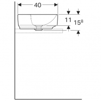Lavoar pe blat, Geberit, VariForm, 40 x 50 cm, alb
