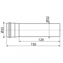Element de prelungire, Alcadrain, DN32, alb