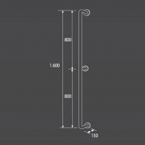 Bara de siguranta verticala, Thermomat, 160 cm, alb