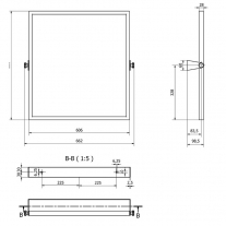 Oglinda de siguranta cu inclinare reglabila, Thermomat, 60,7 x 65,7 cm, alb