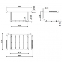 Scaun mobil pentru cada, Thermomat, 70 cm, alb