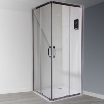 Cabina de dus patrata Huppe, X1A, 80 x 80 cm, cu 2 usi culisante si 2 elemente fixe
