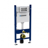 Set rezervor incastrat Geberit, Duofix, cu set fixare si clapeta alba, Delta 51, pentru vase WC suspendate