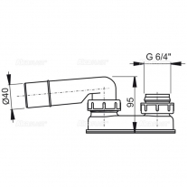 Sifon pentru cada Alcadrain, DN40, polipropilena