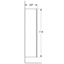 Dulap inalt suspendat, Geberit, Smyle Square, 118 cm, lava mat