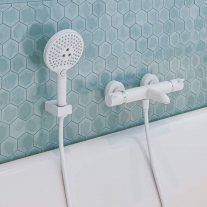 Baterie cada-dus termostatata, Hansgrohe, Ecostat Comfort, alb mat