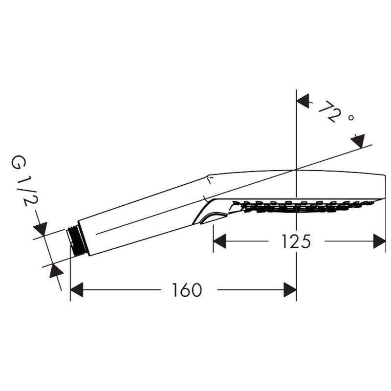 Para de dus, Hansgrohe, Raindance Select S 120, 3 jeturi, alb mat