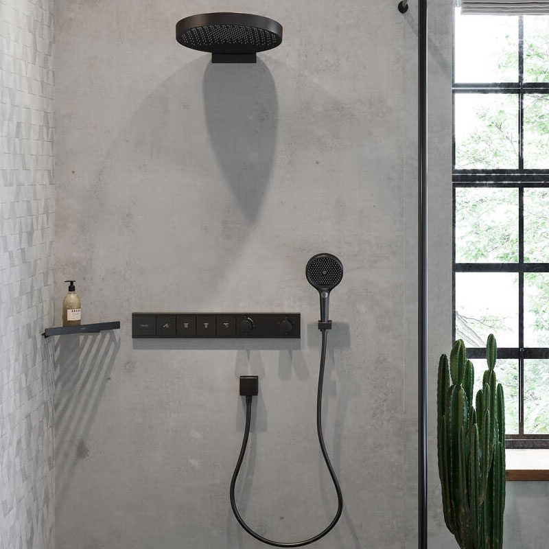 Para de dus, Hansgrohe, Rainfinity 130, 3 jeturi, negru mat