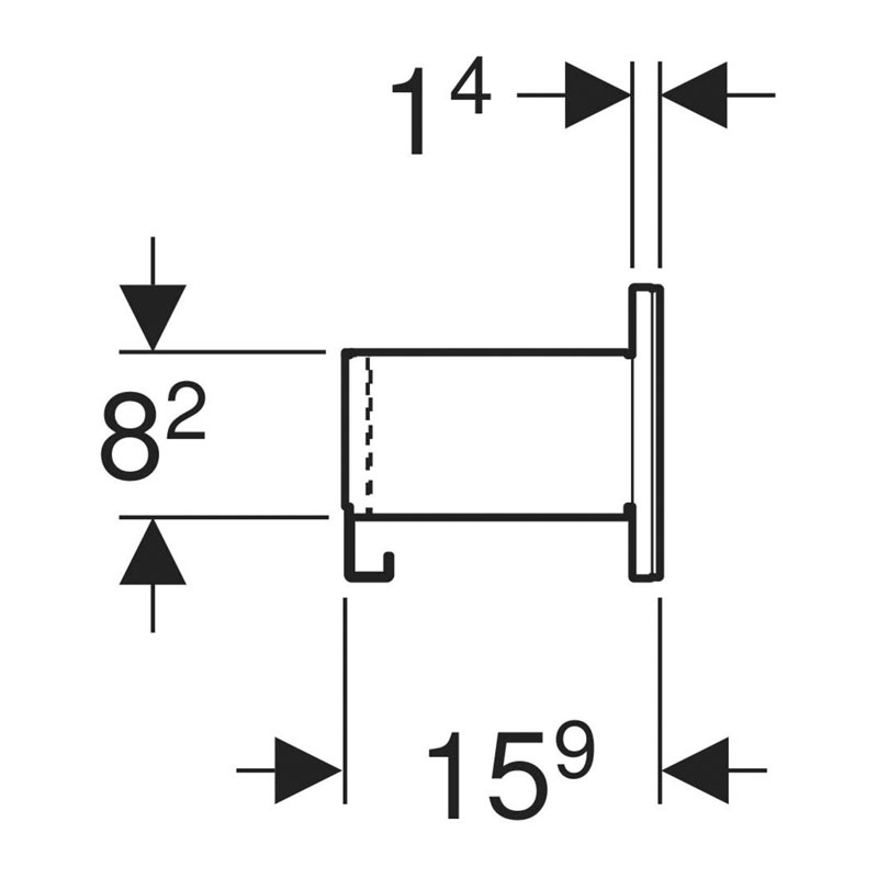 Etajera de perete, Geberit, Acanto, 45 cm, gri nisip