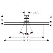Palarie de dus, Hansgrohe, Croma 280 Air, alb mat