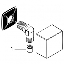 Racord dus, Hansgrohe, FixFit Square, patrat, alb mat