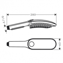 Para de dus, Hansgrohe, DogShower Select 150, 3 tipuri de jet, alb mat