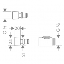 Set cuplare rapida pentru para de dus, Hansgrohe, negru
