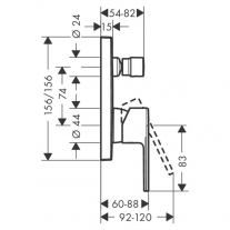 Baterie cada - dus, Hansgrohe, Vernis Shape, cu montaj incastrat, negru mat