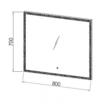 Oglinda dreptunghiulara, Kolpasan, Drava, cu iluminare LED, 80 x 70 cm