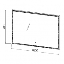 Oglinda dreptunghiulara, Kolpasan, Drava, cu iluminare LED, 100 x 70 cm
