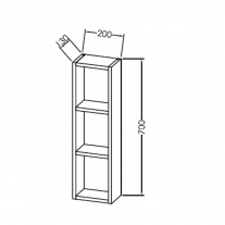 Dulapior suspendat deschis cu polite, Kolpasan, Naomi, 70 cm, natural wood