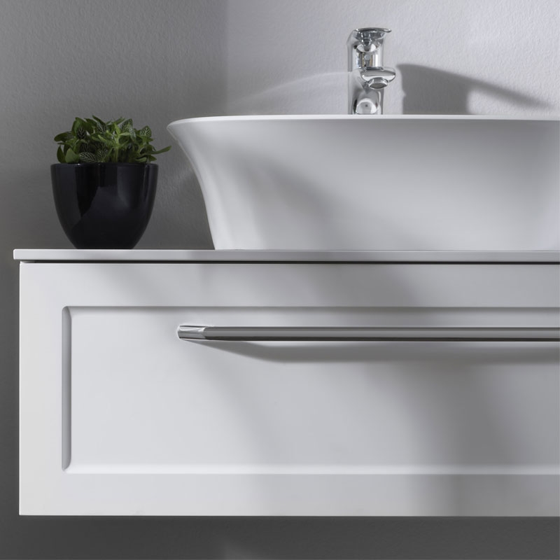 Lavoar pe blat, Kolpasan, Blanche, dreptunghiular, 53 cm, alb