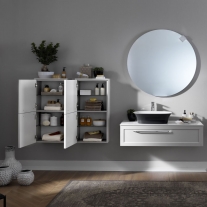 Dulap suspendat cu 2 usi, Kolpasan, Blanche, 91.8 ( h ) cm, alb