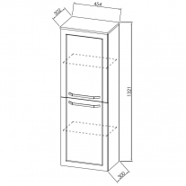 Dulap suspendat cu 2 usi, Kolpasan, Blanche, inaltime 132,1 cm, antracit