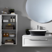 Lavoar pe blat, Kolpasan, Blanche, dreptunghiular, 53 cm, alb / antracit