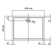Cadita de dus patrata, Kolpasan, Flamenco, pentru inzidire, 100 x 100 cm, alb