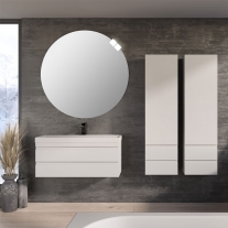  Set mobilier suspendat si lavoar, Kolpasan, Naomi, 100 cm, alb