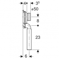 Sifon Geberit, pentru pisoare, cu evacuare verticala, alb alpin