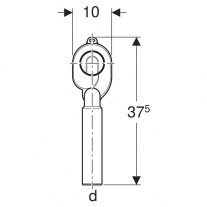 Sifon Geberit, pentru pisoare, cu evacuare verticala, alb alpin