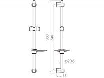 Set de dus Ferro, Soleno, cu bara reglabila, crom
