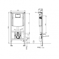  Rezervor ingropat Villeroy and Boch, ViConnect, pentru vas wc suspendat, 111 cm