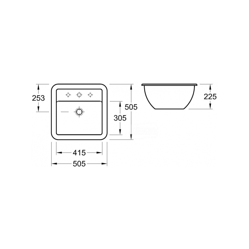 Lavoar sub blat Villeroy & Boch, Loop & Friends, 41 cm, alb alpin