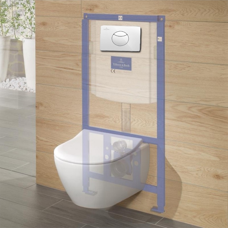 Clapeta Villeroy & Boch, ViConnect, actionare dubla, 20 x 14 x 5 cm, alb