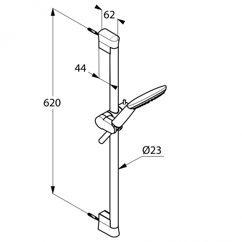 Set dus Kludi, Freshline, 1S, bara 60 cm, crom
