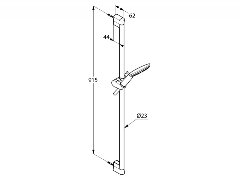 Set dus Kludi, Freshline, 1S, cu bara de 90 cm, crom