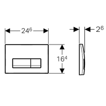 Clapeta de actionare Geberit, Delta11, cu start-stop, cromat lucios