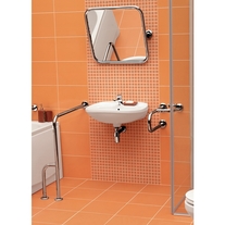 Lavoar suspendat Cersanit, Etiuda, destinat persoanelor cu dificultati locomotorii, 65 cm, alb