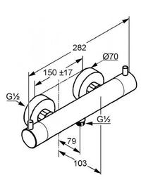 Baterie de dus termostatata Kludi, Bozz, crom