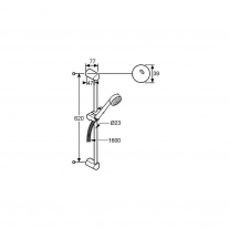 Kludi, Zenta, set dus 1S, bara 60 cm, crom