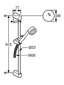 Set dus Kludi, Zenta 3S, crom