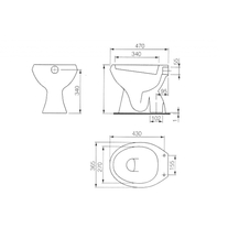 Vas WC stativ Cersanit, Roma New, evacuare verticala