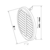 Rama aerisire Haco, rotunda, cu obloane reglabile , 125x160, alb