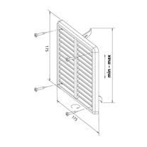 Rama aerisire Haco, cu obloane reglabile, 175 x 175, alb