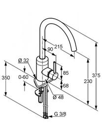 Baterie bucatarie Kludi, Bozz, crom