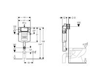 Rezervor ingropat Geberit, Sigma, pentru vas WC stativ, 12 cm