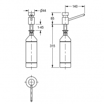 Dozator de sapun pentru blat, inox